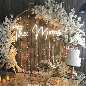 Welcome Wedding neon sign - Custom last name light art decor outdoor wedding