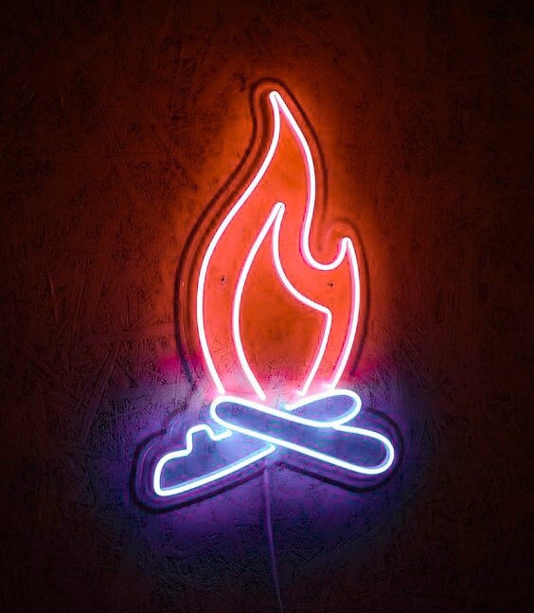 Fire Neon Sign, Fireplace Led Sign, Christmas Fireplace, Wall ...