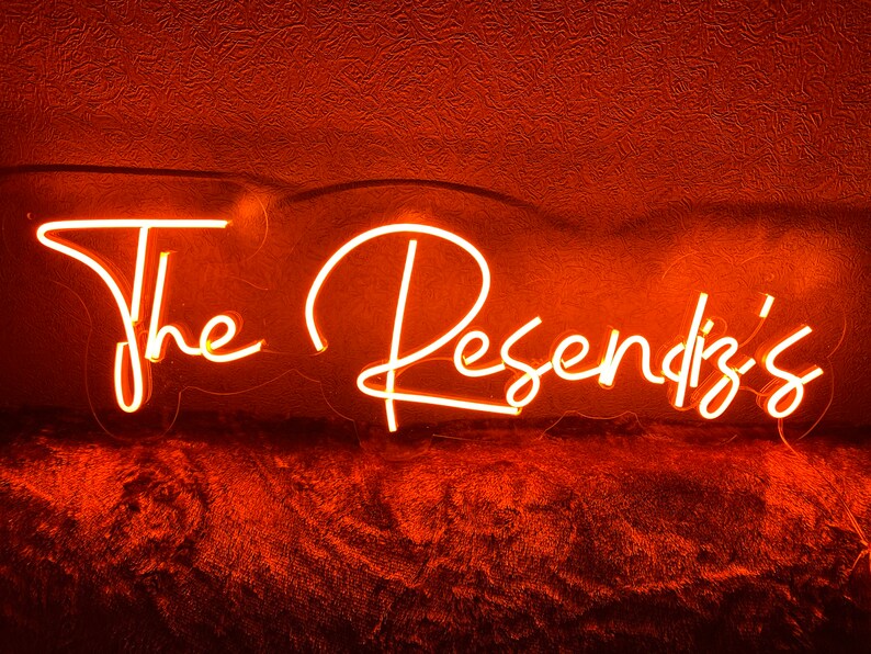 Custom Wedding Neon Sign Last Name Light Decor Etsy