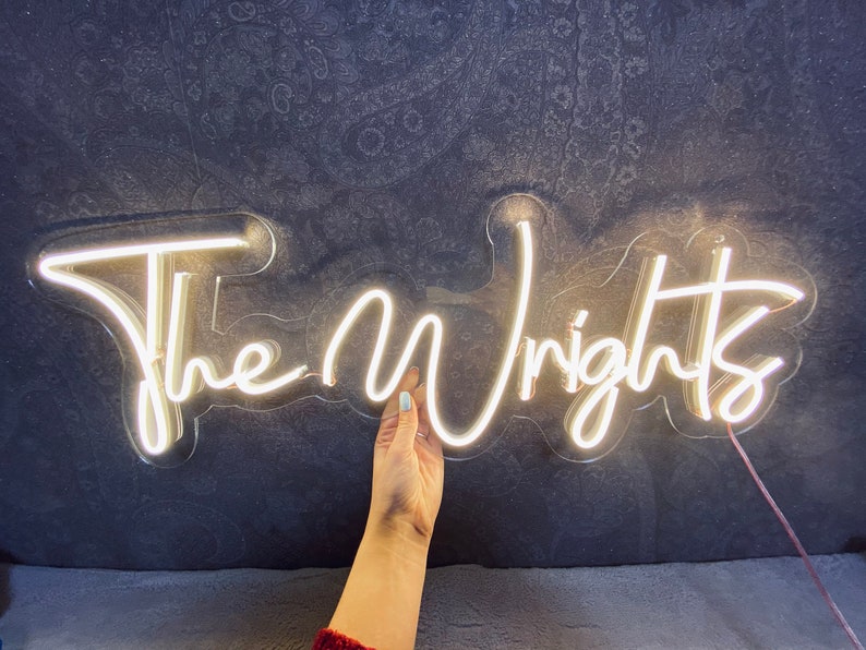 Custom Wedding Neon Sign Last Name Light Decor Etsy