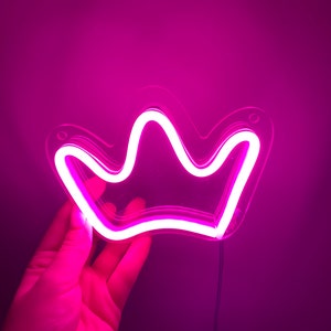 Pink neon bridal crown - First birthday crown led neon sign, neon gift