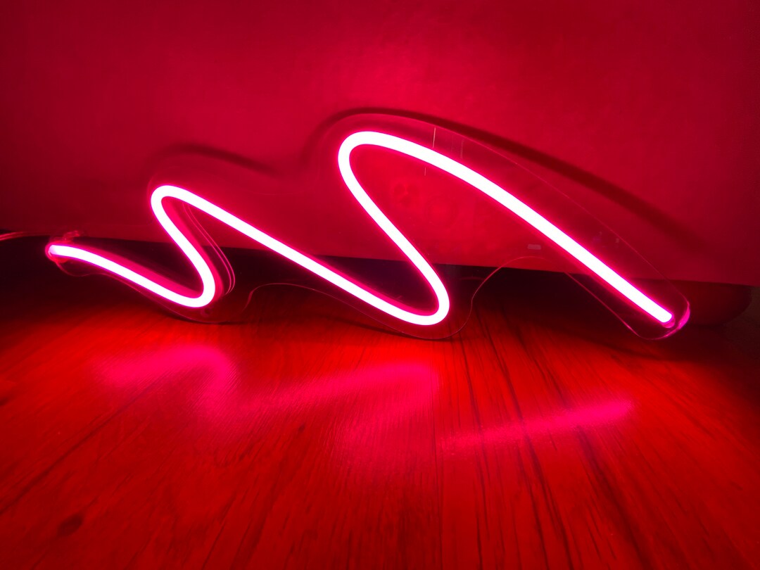 Neon Squiggle Light Wave Led Sign Etsy