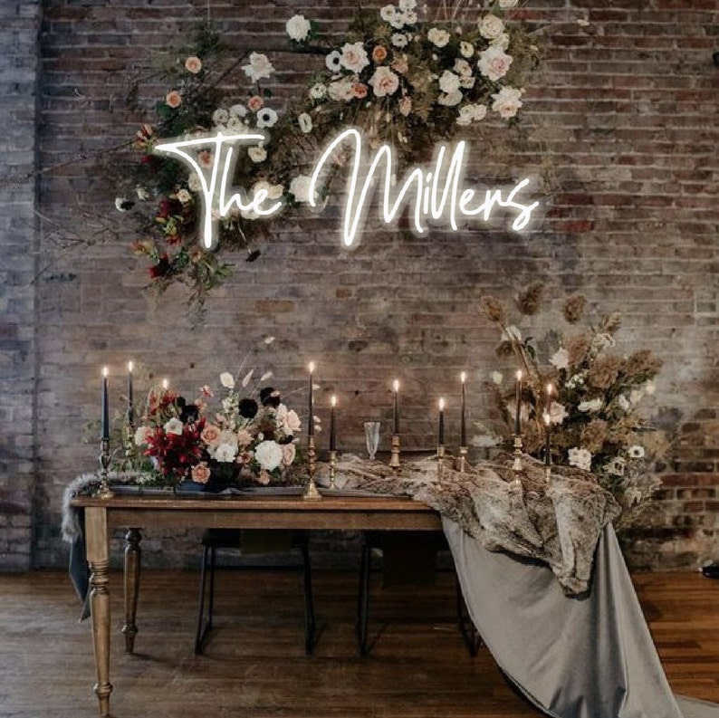 Custom Wedding Neon Sign Last Name Light Decor, Flex Led Neon Sign Etsy