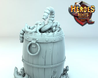 Barrel of Worms Perfect For D&D Dungeons and Dragons • Tabletop Gaming • Wargaming miniatures