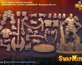 Swapmini 29 - Uthal Hardback- Barbarian Goliath    For D&D Dungeons and Dragons • Tabletop Gaming • Wargaming miniatures