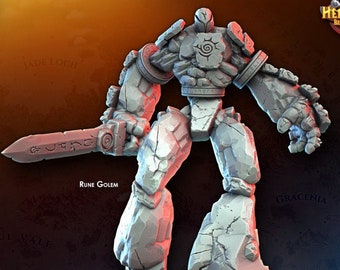 Runic Golem  • digital stl for 3d printing• D&D Dungeons and Dragons • Tabletop Gaming •