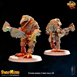 Kenku / tengu / bird folk v3  • digital stl for 3d printing• D&D Dungeons and Dragons • Tabletop Gaming •