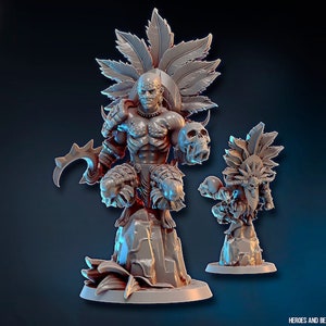 dnd shaman miniature, Witchdoctor, tribal druid  Miniature in Resin for DND and table top gaming