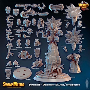Swapmini 11 -  Oshkuaho- SHaman / witchdoctor   ( digital stl file for 3d printing )-  For D&D Dungeons and Dragons • Tabletop Gaming