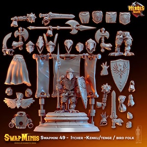 Swapmini 49 -  Itcher - Kenku/ tenge / bird folk ( digital stl file for 3d printing ) D&D Dungeons and Dragons • Tabletop Gaming  miniatures