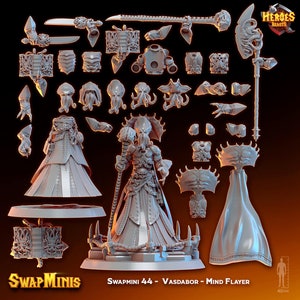 Swapmini 44 -  Vasdabor - Mind Flayer ( digital stl file for 3d printing ) For D&D Dungeons and Dragons • Tabletop Gaming miniatures