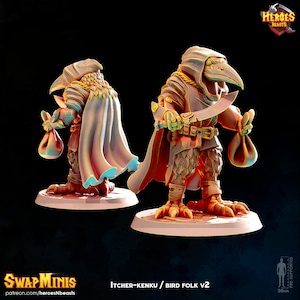 Kenku/ tengu / bird folk v2  • digital stl for 3d printing• D&D Dungeons and Dragons • Tabletop Gaming •