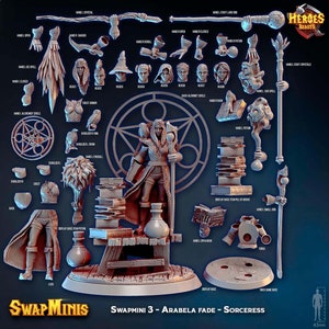 Swapmini 3 - Arabela fade - half-elf Sorceress -  For D&D Dungeons and Dragons • Tabletop Gaming • Wargaming miniatures