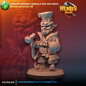 gnome artificer • digital stl for 3d printing• D&D Dungeons and Dragons • Tabletop Gaming •