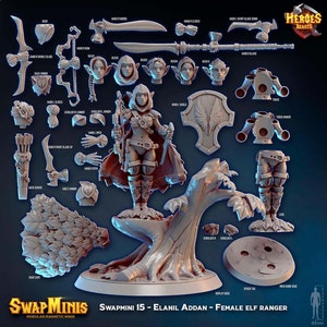 Swapmini 15 - Elanil Addan - elf ranger    For D&D Dungeons and Dragons • Tabletop Gaming • Wargaming miniatures