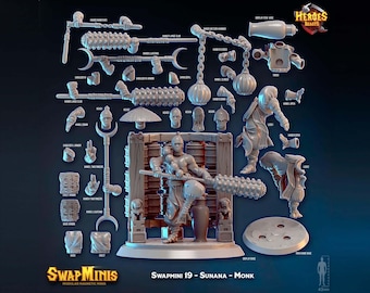 Swapmini 19 - Sunana - Monk    For D&D Dungeons and Dragons • Tabletop Gaming • Wargaming miniatures