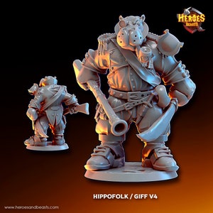 Hippofolk / giff v4 • digital stl for 3d printing• D&D Dungeons and Dragons • Tabletop Gaming •