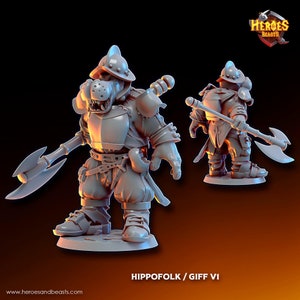 Hippofolk / giff v1 • digital stl for 3d printing• D&D Dungeons and Dragons • Tabletop Gaming •