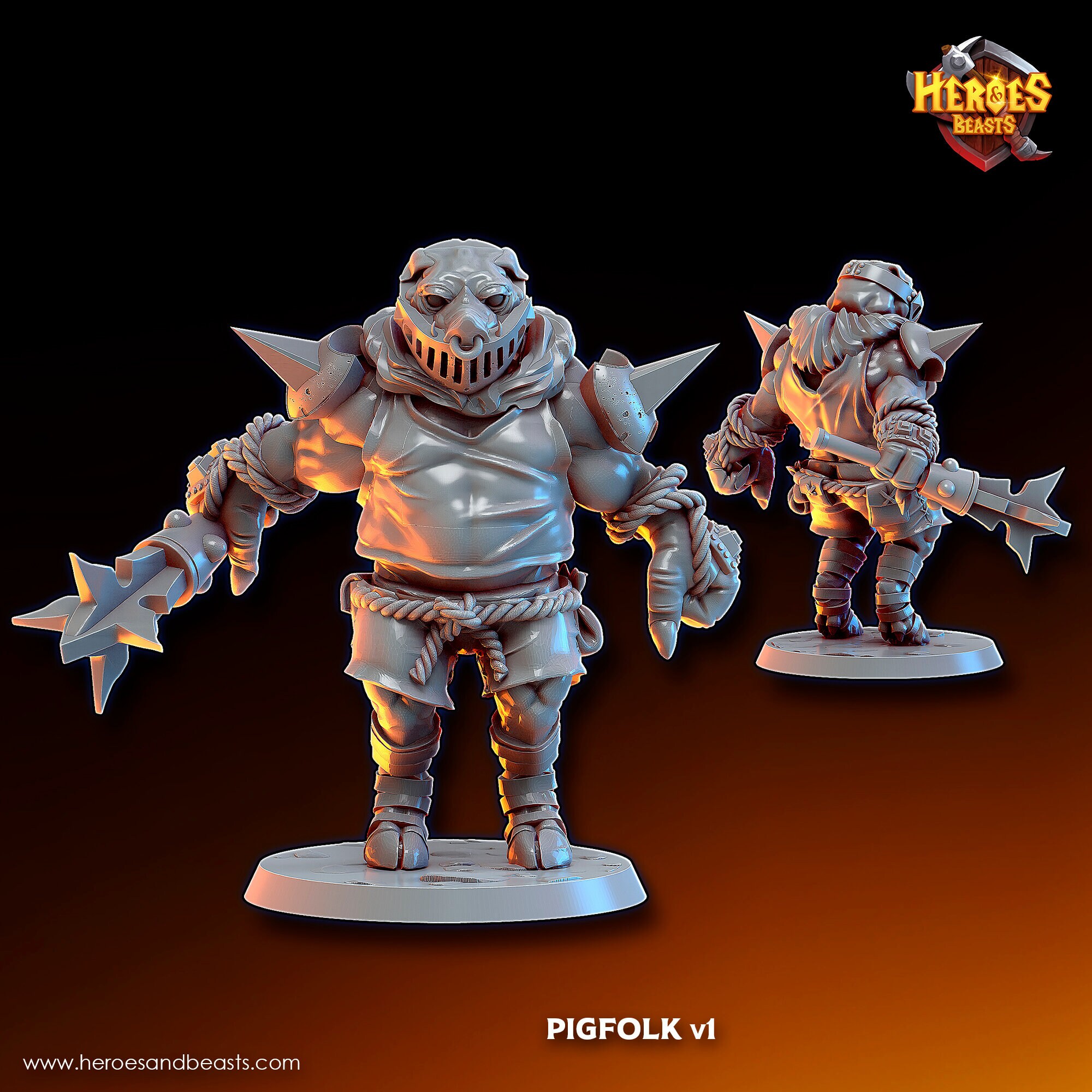 pigfolk v1 • digital stl for 3d printing• D&D Dungeons and Dragons • Tabletop Gaming •