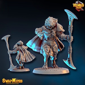 Leonin Fighter DND  miniatures • digital stl for 3d printing• D&D Dungeons and Dragons • Tabletop Gaming •