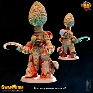 mushroom folk classic v2   -  miniatures • digital stl for 3d printing• D&D Dungeons and Dragons • Tabletop Gaming •