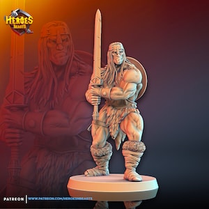 Barbarian fighter ( Conan style) For D&D Dungeons and Dragons • Tabletop Gaming • Wargaming miniatures