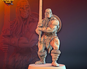 Barbarian fighter ( Conan style) For D&D Dungeons and Dragons • Tabletop Gaming • Wargaming miniatures