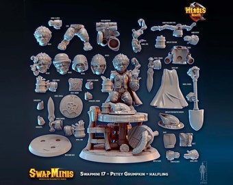Swapmini 17 - Petey Grumpkin - halfling   For D&D Dungeons and Dragons • Tabletop Gaming • Wargaming miniatures