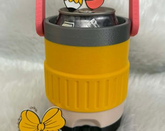 Retro Teacher Can Cooler with Can Opener Keychain | Pencil & Bow Design | Teacher Gift | Back to School Gift | Classroom Accessory