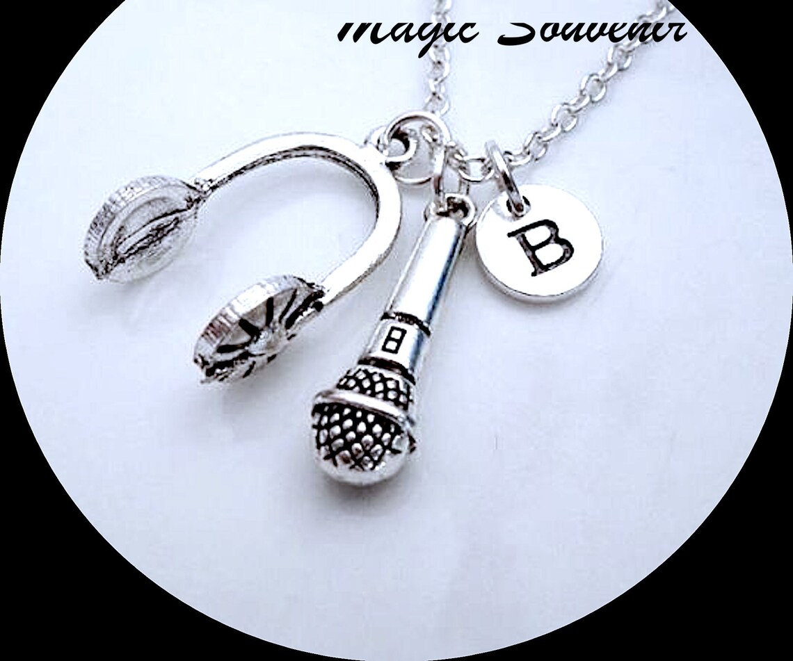 Microphone Necklace Mic Necklace Headphones Necklace DJ Etsy