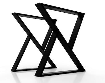 Base de mesa de metal en forma de Z: Patas de comedor o cocina de estilo industrial moderno, N202