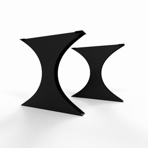 Abstract Metal Table Legs: Contemporary Steel Table Base, Handmade, N30