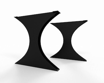 Patas de mesa de metal abstractas: base de mesa de acero contemporánea, hecha a mano, N30