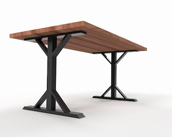 I-Shape Steel Farmhouse Table Legs: Powder Coated, Set of 2, N231