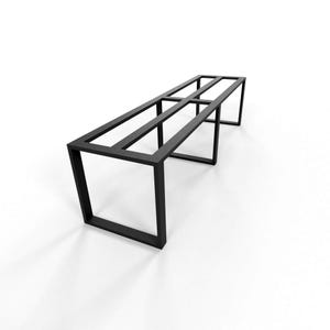Heavy-Duty Metal Table Base for Long Tabletops – Supports Up to 2000 lbs (900 kg), Long Table Base for Granite, Wood, Composite Tops, F1L.