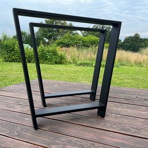 Trapezförmige Tischbeine aus Stahl: Industrie Esstisch Fuss (2er Set), N164