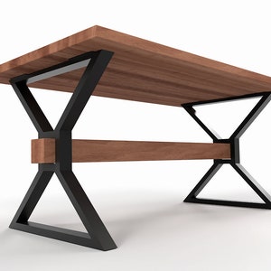 Pieds de table de ferme, pieds de table en métal avec poutre en X, base de table à manger, pieds de table robustes, N229 image 5