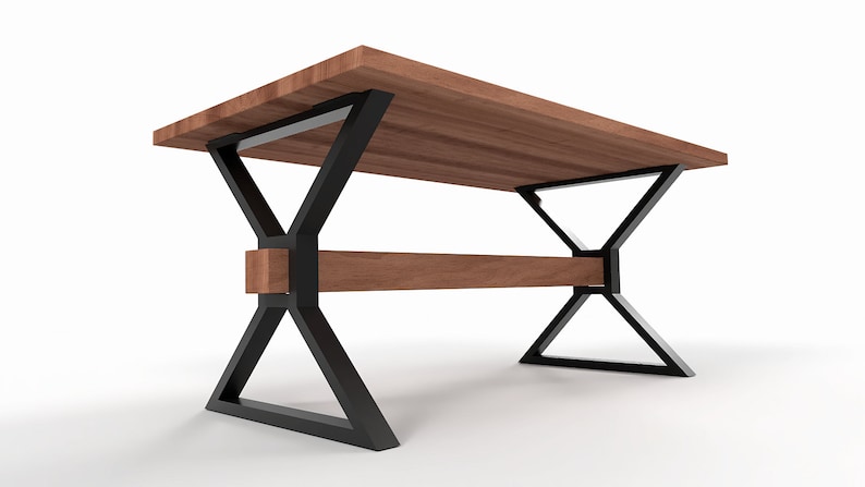 Pieds de table de ferme, pieds de table en métal avec poutre en X, base de table à manger, pieds de table robustes, N229 image 5