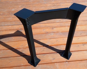 Industrial Metal Dining Table Legs: Iron Kitchen Table Base, Set of 2, N100