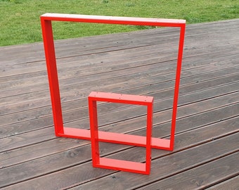 Quadratische Metalltischbeine, moderne Stahlkastenbeine für Tische oder Bänke, industrielles minimalistisches Design, N121