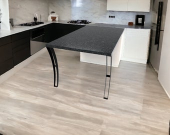 アーチ型カウンター脚：粉体塗装スチール製、キッチン＆バー用、N203