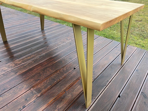 Patas de mesa de metal dorado juego de 4 patas de horquilla - Etsy España