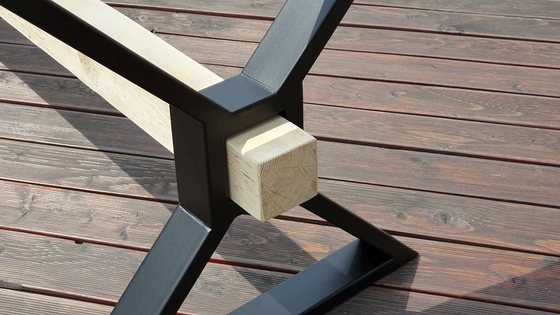 Pieds de table de ferme, pieds de table en métal avec poutre en X, base de table à manger, pieds de table robustes, N229 image 2