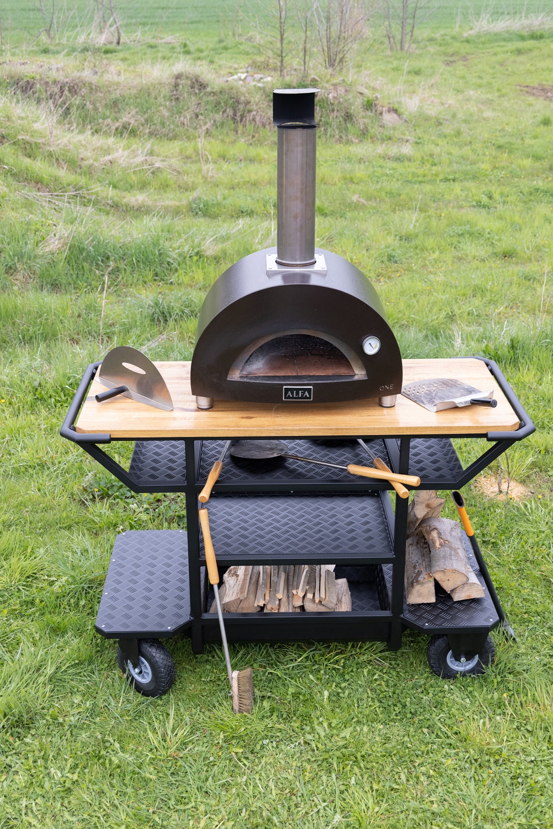 Pizza Oven Table Pizza Oven Cart Table for Pizza Oven Etsy