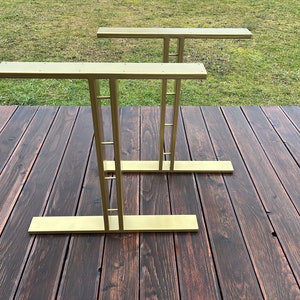 Golden Table Legs, I-Shaped, Table Legs Metal, Metal Furniture Legs, Reclaimed Wood Table Legs, Dining Table, Gift for him or her, N142