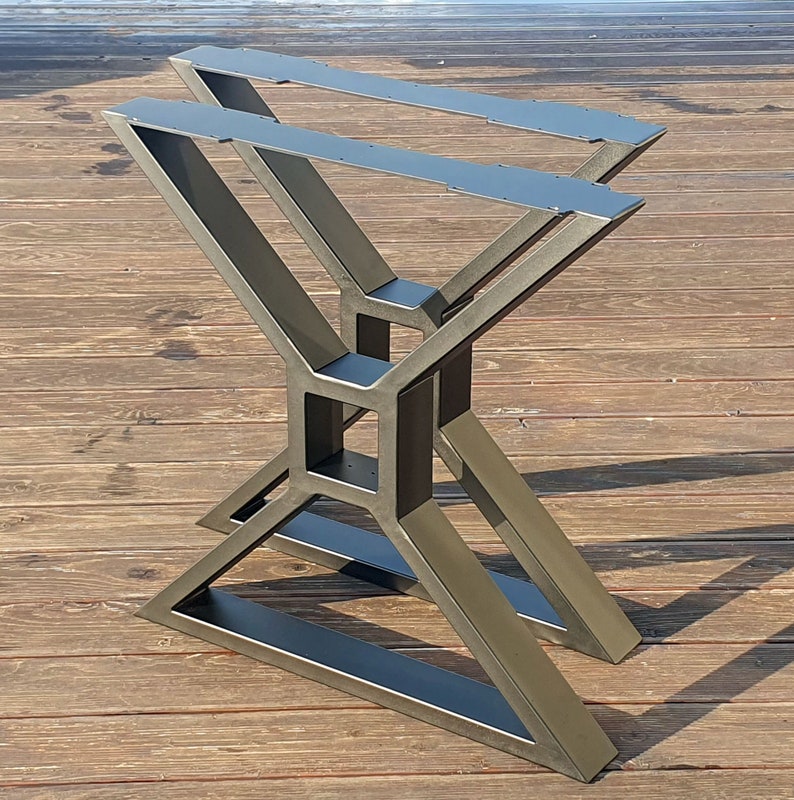 Pieds de table de ferme, pieds de table en métal avec poutre en X, base de table à manger, pieds de table robustes, N229 image 3
