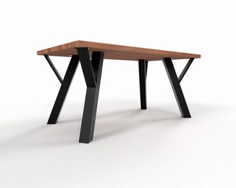 Pieds de table robustes en forme de Y (lot de 4), pieds de table à manger, pieds de table de cuisine, pieds de table industriels, base de table en métal, N224