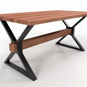 Pieds de table de ferme, pieds de table en métal avec poutre en X, base de table à manger, pieds de table robustes, N229 image 6