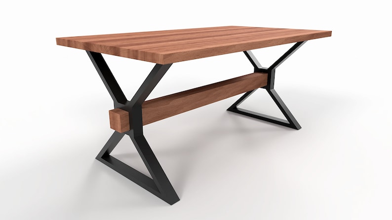 Pieds de table de ferme, pieds de table en métal avec poutre en X, base de table à manger, pieds de table robustes, N229 image 6