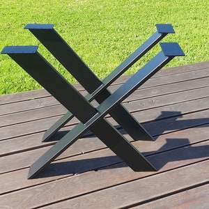 X-shape Interpenetrating Table Legs, Set of 2, Kitchen Table Legs, Industrial Table base, Modern Table Legs,  N51